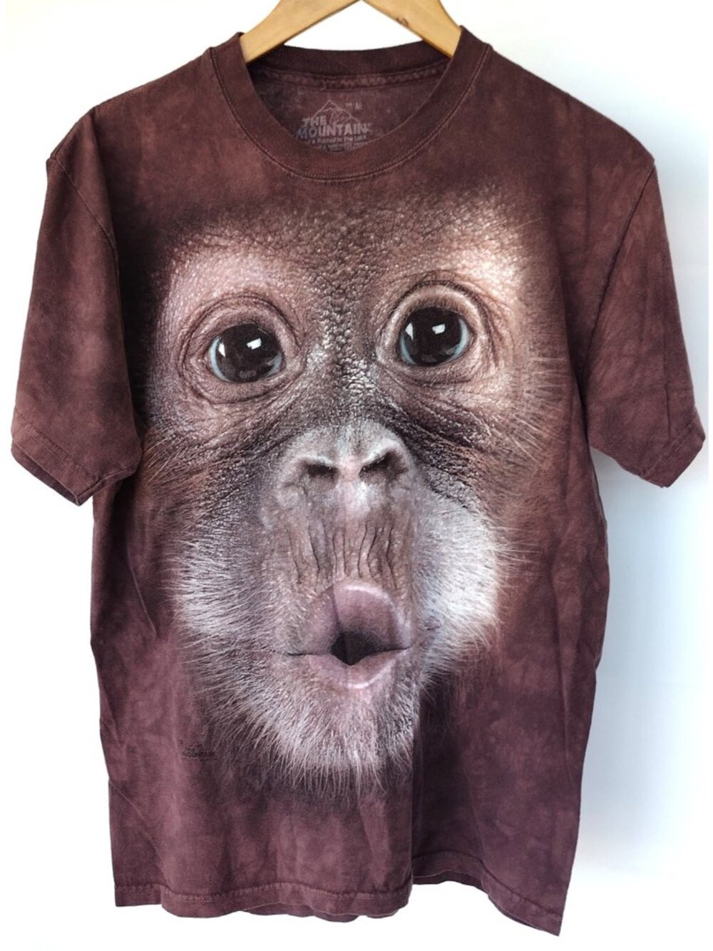 The Mountain Baby Orangutan Face Brown Tie Dye Size Medium